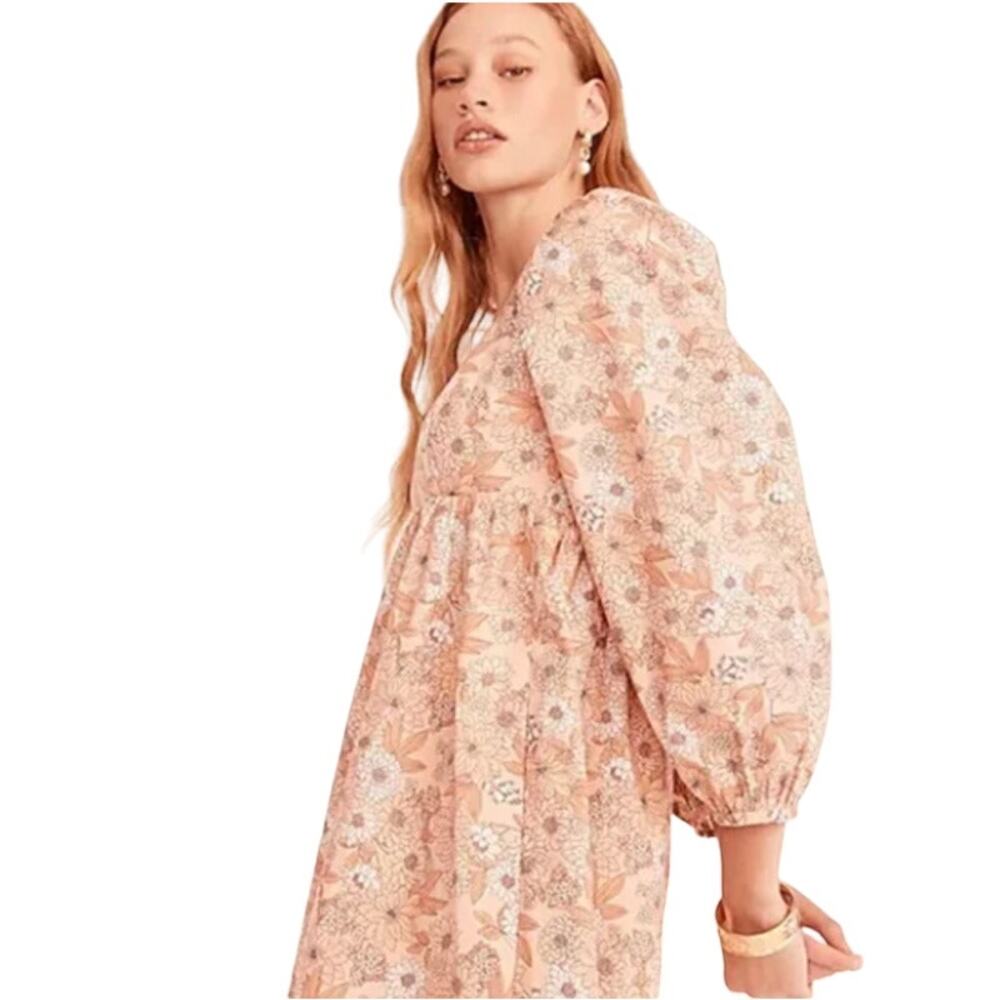 NEW J. Crew Squareneck Cotton Poplin Babydoll Dress in Zinnia Floral Size M NWT - Picture 1 of 11